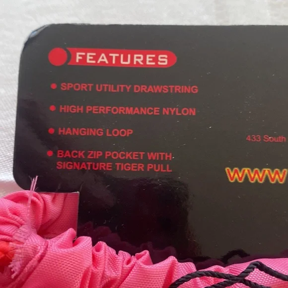 Ed Hardy Hot Pink Drew Drawstring Backpack Bag NWT - Picture 5 of 7